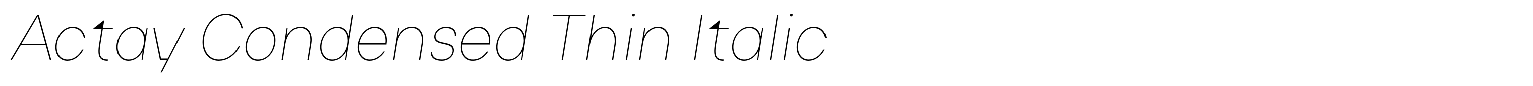Actay Condensed Thin Italic